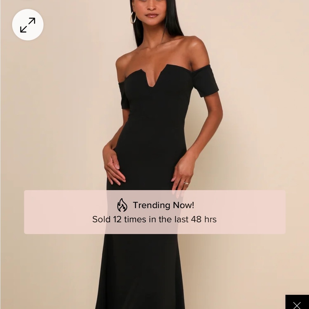 Lulus off the shoulder bodycon formal gown